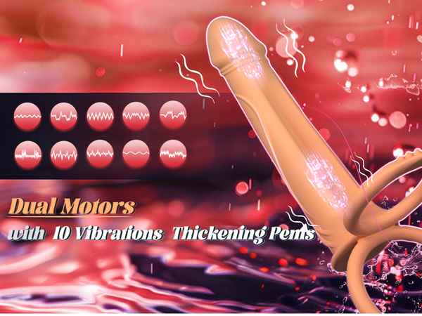 Couples Male Adult Sex Toys - Double Penetration Dildo, Vibrating Anal Plug with Cock Rings, Strap On Butt Plug Penis Vibrator, Mens Kinky Sex Toy for Couple Men Erection Sex, LNIIY Anal Play Sex Game