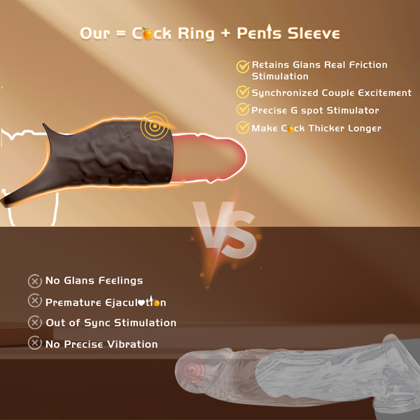 All Liquid Silicone Vibrating Penis Sleeve Cock Ring, Thick Huge Realistic Dildo, Brown Lifelike Big Soft Consoladores with 10 Vibrations, LNIIY Juguetes Sexuales, Adult Sex Toys Games for Men Couples