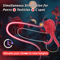 Vibrating Cock Ring with Rose Clitoral Stimulator, Pleasure Penis Ring Vibrator Couples Adult Sex Toys for Men Women, 7 Vibrations Male Couple Sex Toy, Light Rose