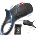 Couples Male Adult Sex Toys - All Liquid Silicone Soft Vibrating Penis Sleeve Cock Ring, Pleasure Penis Ring Vibrator Penis Extender for Penis Testicles G Spot Stimulation, LNIIY Sex Toy Game for Men