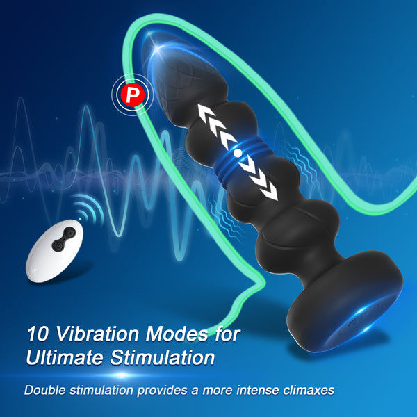 Thrusting Vibrating Prostate Massager Anal Butt Plug, Anal Male Adult Sex Toys for Men Women Couples, Remote Control Anal Dildo Vibrator, 10 Modes Anal Beads, HOESDIK Anal Training Sex Toy Game Play