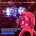 Vibrating Cock Ring with Rose Clitoral Stimulator Testicle Massager, Pleasure Penis Ring Vibrator Couples Adult Sex Toys for Men Women, Healexcer 9 Vibrations Male Couple Sex Toy for Men Erection Sex