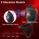 Vibrating Cock Ring with Clitoral Stimulator, 3 in 1 Pleasure Penis Ring Vibrator Couples Adult Sex Toys for Men Women, LITLLS 9 Vibrations Male Couple Sex Toy Game for Men Erection Sex Kinky