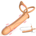 Couples Male Adult Sex Toys - Double Penetration Dildo, Vibrating Anal Plug with Cock Rings, Strap On Butt Plug Penis Vibrator, Mens Kinky Sex Toy for Couple Men Erection Sex, LNIIY Anal Play Sex Game