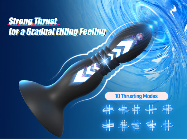 Thrusting Vibrating Anal Plug Sex Toys with Suction Cup, Remote Control Prostate Massager Butt Plug Vibrator, Anal Male Adult Sex Toy for Men Women Couples, HNNPY Anal Dildo Anal Trainer Game Play
