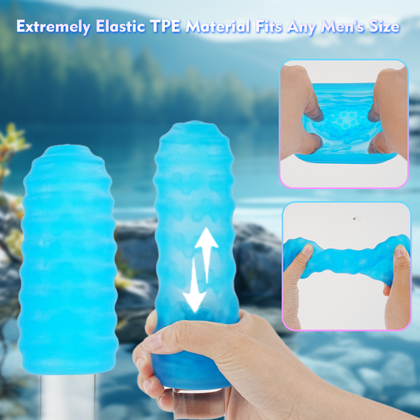Double-Sided Sex Sexual Stimulation Device Pleasure, Ultra-Soft Stretchy Oral Juguetes Sexuales para Hombres, LNIIY Adult Toys for Men with Storage Box, Blowjob Penis Sex Toys