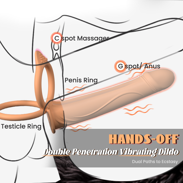 Couples Male Adult Sex Toys - Double Penetration Dildo, Vibrating Anal Plug with Cock Rings, Strap On Butt Plug Penis Vibrator, Mens Kinky Sex Toy for Couple Men Erection Sex, LNIIY Anal Play Sex Game