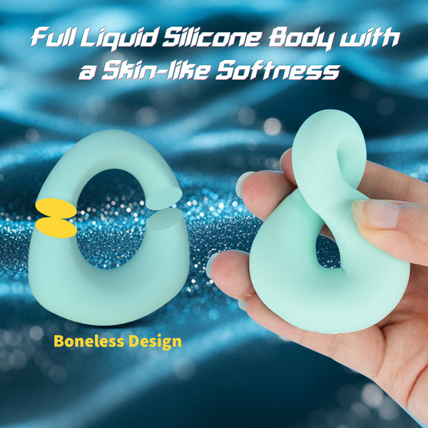 Full Liquid Silicone Soft Vibrating Cock Ring, 0.09LB Mint Green APP Pleasure Penis Ring Vibrator Couples Adult Sex Toys for Men Women, HOESDIK 10 Vibrations Male Couple Sex Toy Game for Men Erection
