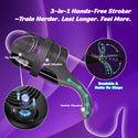 Adjustable Cock Ring with Vibrating Testicle Stimulator for Men Hands-Free Male Masturbation Vibrating Penis Training Device Adult Sex Toys for Men