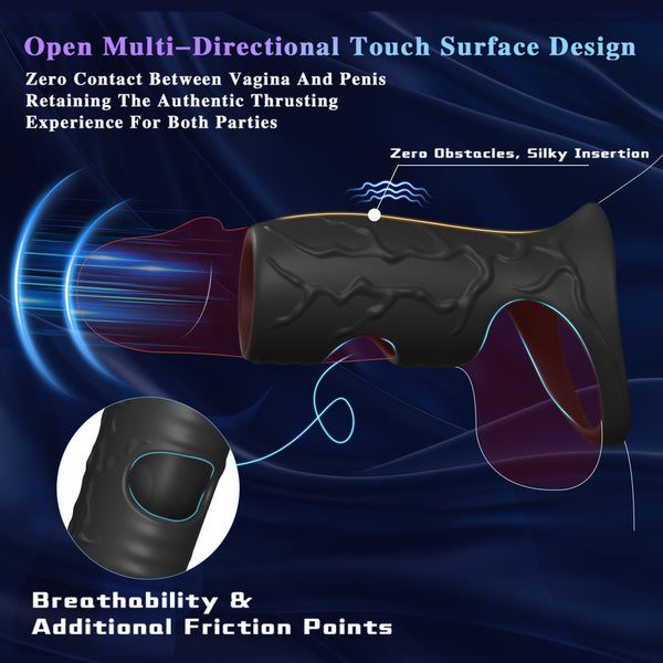 Vibrating Penis Sleeve Cock Ring, Penis Ring Vibrator Extender for Penis G Spot Stimulation, Couples Adult Sex Toys for Men Women, MHYNNR Girth Enhancer Sleeve Male Couple Sex Toy for Men Erection Sex