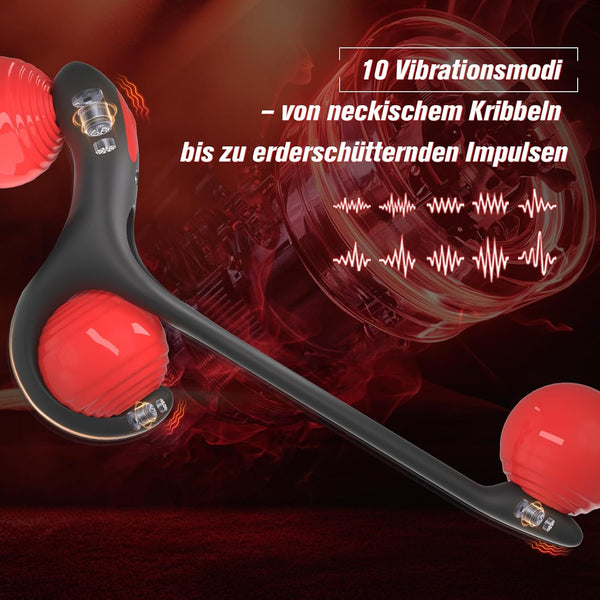 Analplug Prostata Hoden Stimulation Männer mit Penisring Klitorisstimulator, Anal Butt Plug Dildo Sex Spielzeug für die Männer Paare Frauen, Penis Ring Vibrator App, Cockring Sexspielzeug Vibration