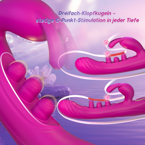 Dildo Vibrator mit Pulsierenden Kugeln, Sex Spielzeug für die Frau Paare, Vibration Vibratorensets für Frauen Klitoris G Punkt, Realistische Silikon Anal Dildo, Erotisches Sexspielzeug Sexmaschine