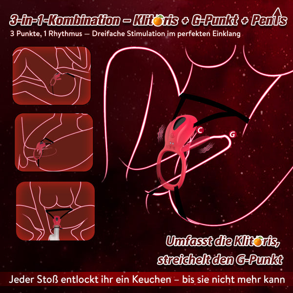Sex Spielzeug für die Paare Frau Männer, Strap on BDSM Rose Vibration für Frauen, Bondage Vibratorensets für Frauen Klitoris G Punkt mit Fernbedienung Leise, Penisring Vibrator App,Sexspielzeug Spiele