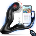 Anal Male Adult Sex Toys - Wiggling Prostate Massager Tapping Taint Stimulator with Cock Ring, Vibrating APP Remote Control Anal Butt Plug Penis Ring Vibrator Sex Toy for Men Couples, HNNPY Anal Dildo
