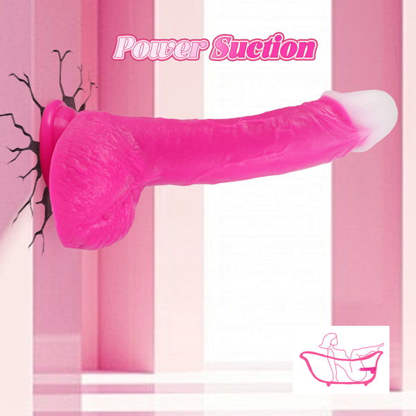 Thrusting Soft Pink Liquid Silicone Jelly Dildo, Suction Cup Fantasy Anal G Spot Rotating Vibrating Realistic Strap On Dildo, Remote Control Vibrator, YUKZEN Women Female Couples Adult Sex Toys Games