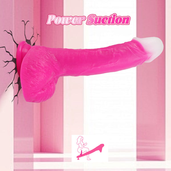 Thrusting Soft Pink Liquid Silicone Jelly Dildo, Suction Cup Fantasy Anal G Spot Rotating Vibrating Realistic Strap On Dildo, Remote Control Vibrator, YUKZEN Women Female Couples Adult Sex Toys Games