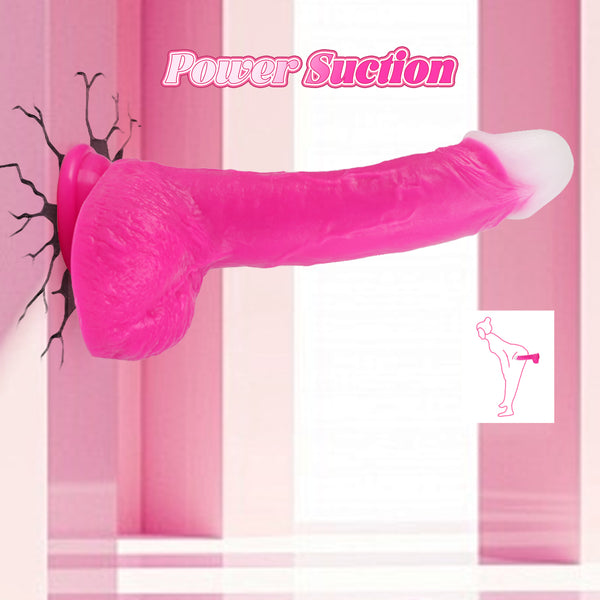 Thrusting Soft Pink Liquid Silicone Jelly Dildo, Suction Cup Fantasy Anal G Spot Rotating Vibrating Realistic Strap On Dildo, Remote Control Vibrator, YUKZEN Women Female Couples Adult Sex Toys Games