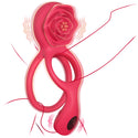 Vibrating Cock Ring with Rose Clitoral Stimulator Testicle Massager, Pleasure Penis Ring Vibrator Couples Adult Sex Toys for Men Women, Healexcer 9 Vibrations Male Couple Sex Toy for Men Erection Sex