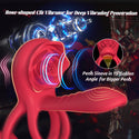 Vibrating Cock Ring Penis Sleeve with Rose Clitoral Stimulator, Penis Ring Vibrator Couples Adult Sex Toys for Men Women, Penis Extender for Penis Testicles Taint G Spot, Healexcer Male Couple Sex Toy
