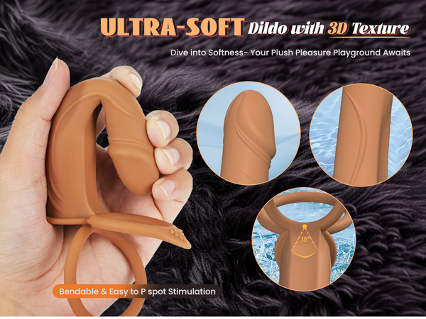 Couples Male Adult Sex Toys - Double Penetration Dildo, Vibrating Anal Plug with Cock Rings, Strap On Butt Plug Penis Vibrator, Mens Kinky Sex Toy for Couple Men Erection Sex, LNIIY Anal Play Sex Game