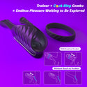 Adjustable Cock Ring with Vibrating Testicle Stimulator for Men Hands-Free Male Masturbation Vibrating Penis Training Device Adult Sex Toys for Men