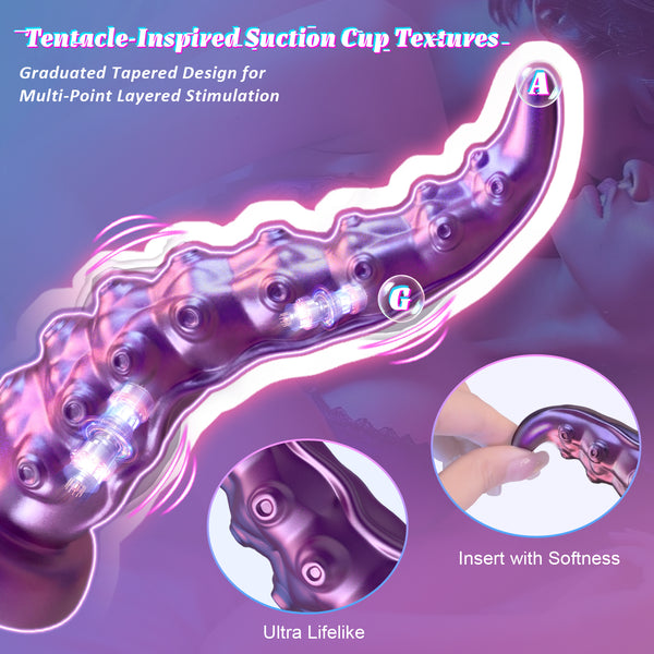 Fantasy Tentacle Dildo, Wriggling Vibrating Riding Huge Thick Monster Suction Cup Octopus Dildo, Women Adult Sex Toys, App Remote Control Female G Spot Anal Vibrator, MHYNNR Consoladores para Mujer