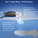 Couples Male Adult Sex Toys - All Liquid Silicone Soft Vibrating Penis Sleeve Cock Ring, Pleasure Penis Ring Vibrator Penis Extender for Penis Testicles G Spot Stimulation, LNIIY Sex Toy Game for Men