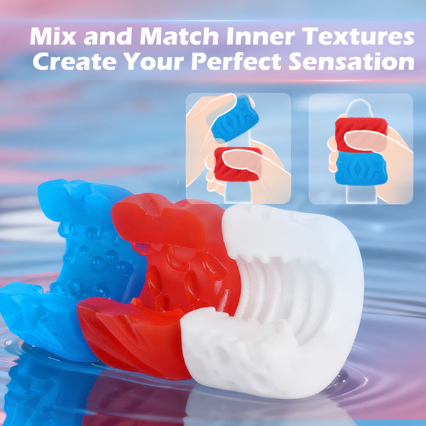 Male Masturbator Adult Sex Toys for Men, 6-Texture Reversible Pocket Pussy Stroker Kit, Penis Blowjob Masturbators Pocket Pussies, Mens Jelly Realistic Egg Masturbation Sleeve, Kinky Onahole Sex Toy