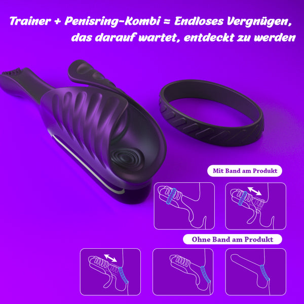 Masturbieren für Männer Elektrisch Handfrei Hoden Vibrator mit Klopfen und Biegen nach Bedarf, Sex Spielzeug Vibratorensets für die Männer, Masturbator mit Penisring, Penis Vibrator Sexspielzeug