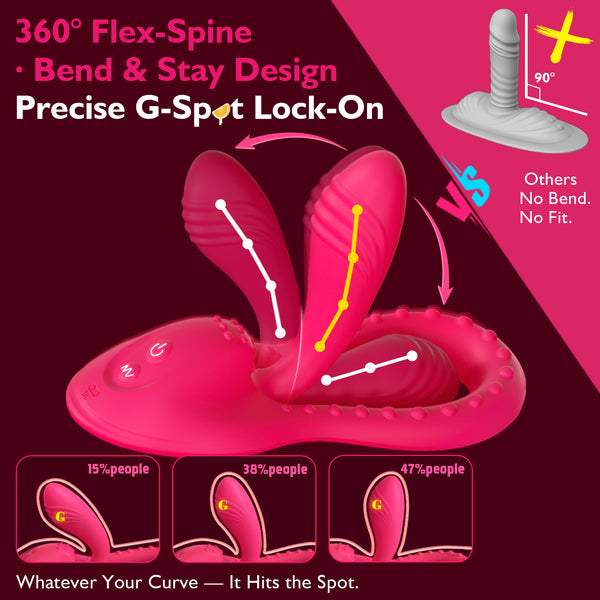 Riding Grinding Vibrating Dildo Vibrator, 360° Bend-to-Fit G Spot Anal Dildo with Clitoral Stimulator, Women Adult Sex Toys, App Remote Control Female Vibrator, Sex Saddle Dildo Mount for Chair Pillow