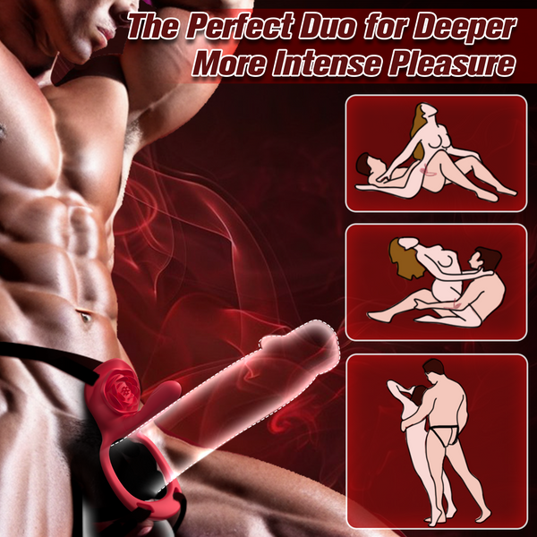 Couples Rose App Remote Control Wearable Vibrator, Women Adult Sex Toys Games for Men, Hands Free Panty Clitoris G Spot Vibrator Vibrating Cock Ring Penis Sleeve, ZOOPLOU BDSM Bondage Female Sex Toy