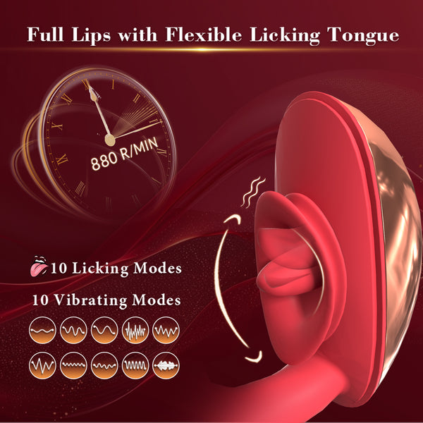 G Spot Vibrator with Tongue Licking Clitoral Stimulator, Women Adult Sex Toys, Flexible Female Clitoris Vibrators with 10 Licking Vibrating Modes, YUKZEN Rabbit Clit Sex Toy Dildo for Women Pleasure