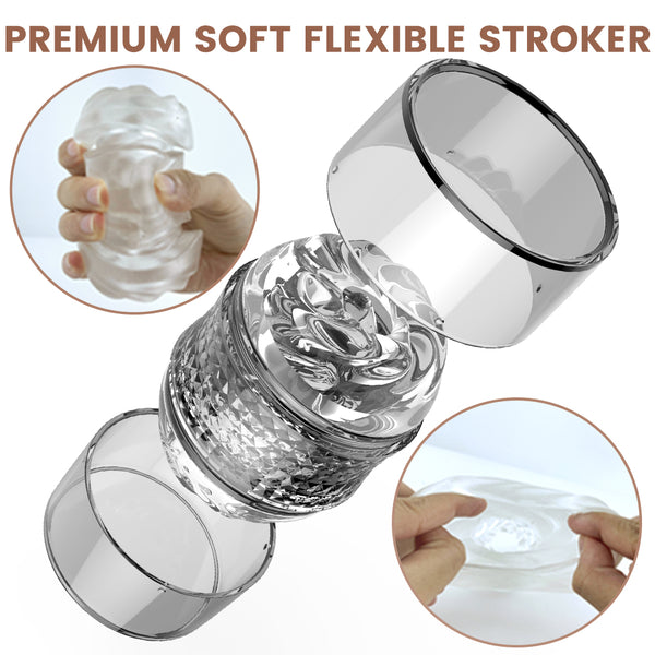 Manual Sucking Male Adult Sex Toys, Penis Stroker,Open Ended Male Masturbator Pocket Pussy Sleeve for Men,Masturbation Cup for Man Him,Blowjob Pleasure Pocket Pussies