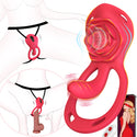 Rose Mini Wearable Vibrator with Finger Stimulator, Hands Free Vibrating Strap On Clitoral Massager, App Remote Control Adult Tools for Couples Women in Bed, ZOOPLOU Vagina Toy