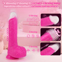 Thrusting Soft Pink Liquid Silicone Jelly Dildo, Suction Cup Fantasy Anal G Spot Rotating Vibrating Realistic Strap On Dildo, Remote Control Vibrator, YUKZEN Women Female Couples Adult Sex Toys Games