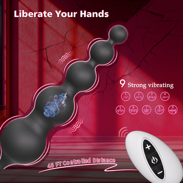 Anal Beads Couples Male Adult Sex Toys - Vibrating Anal Butt Plug with Cock Ring, Strap On Anal Dildo, Remote Control APP Prostate Massager Penis Ring Vibrator with 9 Vibrations, HNNPY Sex Toy for Men