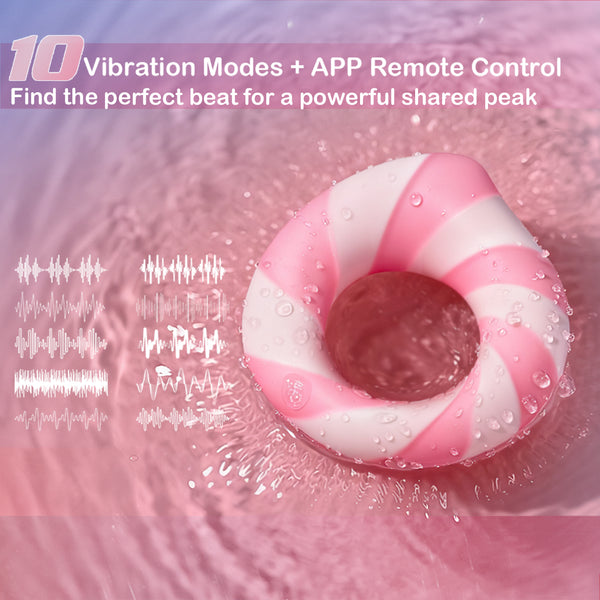 Vibrating Cock Ring with Clitoral Stimulator, Full Liquid Silicone Soft Penis Ring Vibrator Couples Male Adult Sex Toys, Mens Women Pleasure Sex Toy, APP Controlled Kinky Sex Games for Men Erection