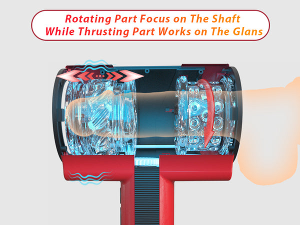 Male Masturbator Adult Sex Toys for Men - Dual-Sleeve Automatic Thrusting Rotating Vibrating Blowjob Sex Machine Oral Sex Toy Stroker Penis Vibrator, MHYNNR Mens Masturbators Cup Pocket Pussy for Men