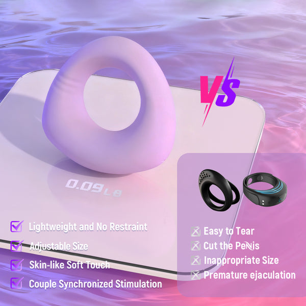 Couples Male Sex Bedroom Toys for Both Adult, Full Liquid Silicone Soft Penis Ring Vibrator, Couple Mens Women Sex Toy, 0.09LB Mini Long Distance APP Remote Control Kinky Sex Games for Men Erection
