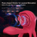 Vibrating Cock Ring Penis Sleeve with Rose Clitoral Stimulator, Penis Ring Vibrator Couples Adult Sex Toys for Men Women, Male Female Couple Sex Toy with G Spot Clitoris Vibrator