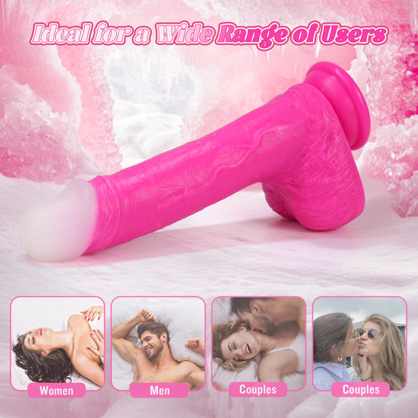 Thrusting Soft Pink Liquid Silicone Jelly Dildo, Suction Cup Fantasy Anal G Spot Rotating Vibrating Realistic Strap On Dildo, Remote Control Vibrator, YUKZEN Women Female Couples Adult Sex Toys Games