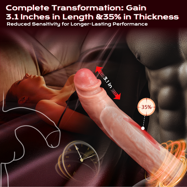 Penis Sleeve Vibrator - Realistic Adult Male Sex Toys for Men Penis Enlarger Vibrating Cock Ring Elastic Cock Ring for Male Partner