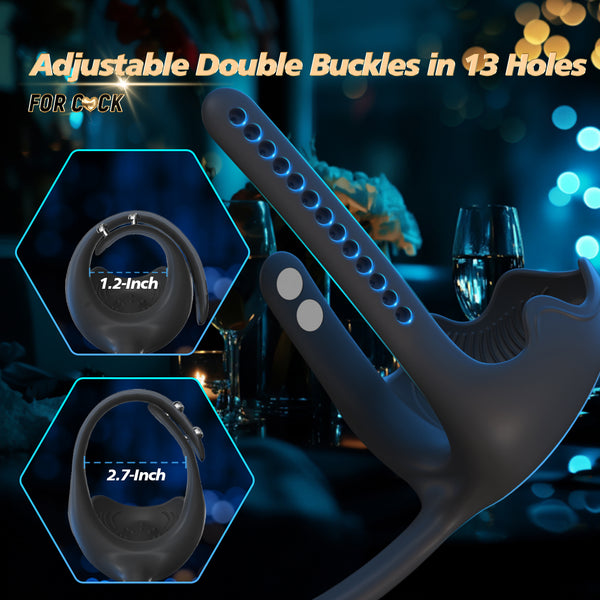 Anal Sex Toy Testicle Taint Stimulator with Adjustable Vibrating Cock Ring, Remote Control Vibrating Anal Butt Plug, Prostate Massager Penis Ring Vibrator for Men, Porinda Couples Male Adult Sex Toys