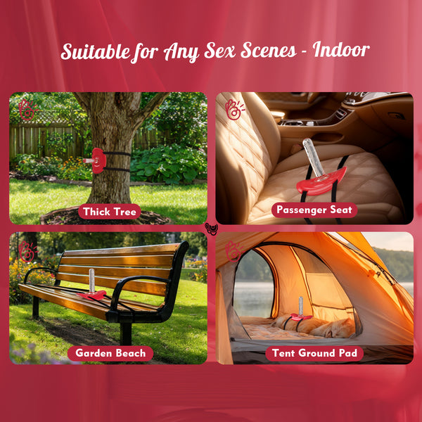 Suction Cup Dildo Mount Sex Saddle, Adjustable Strong Suction Strap On Harness Dildo Holder for Chair Swing