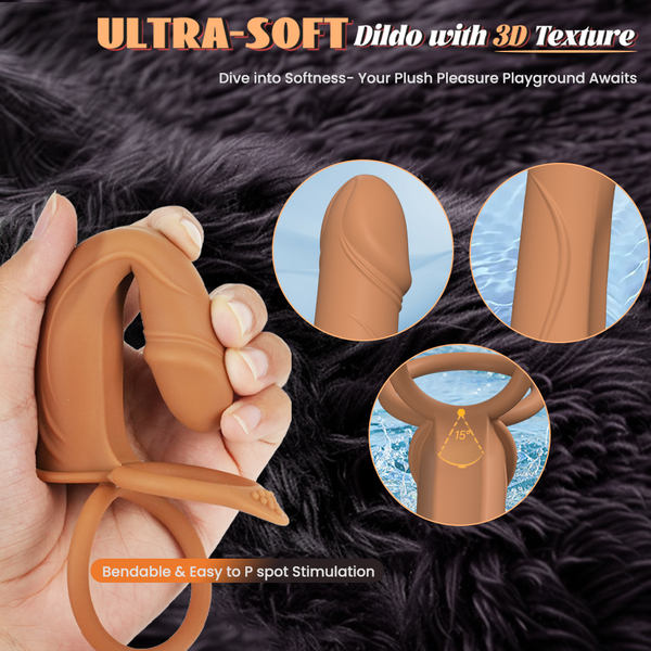 Couples Male Adult Sex Toys - Double Penetration Dildo, Vibrating Anal Plug with Cock Rings, Strap On Butt Plug Penis Vibrator, Mens Kinky Sex Toy for Couple Men Erection Sex, LNIIY Anal Play Sex Game