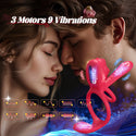 Vibrating Cock Ring Penis Sleeve with Rose Clitoral Stimulator, Penis Ring Vibrator Couples Adult Sex Toys for Men Women, Penis Extender for Penis Testicles Taint G Spot, Healexcer Male Couple Sex Toy