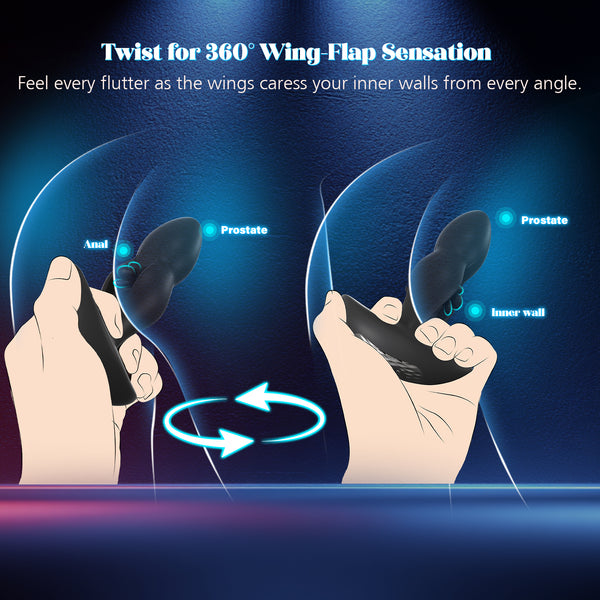 High Frequency Flapping Prostate Massager, Vibrating Butt Plug, App Remote Control Anal Plug Sex Toy, Anal Male Adult Sex Toys for Men Couples, MF JHEEO Anal Dildo Vibrator Play Juguetes Sexuales