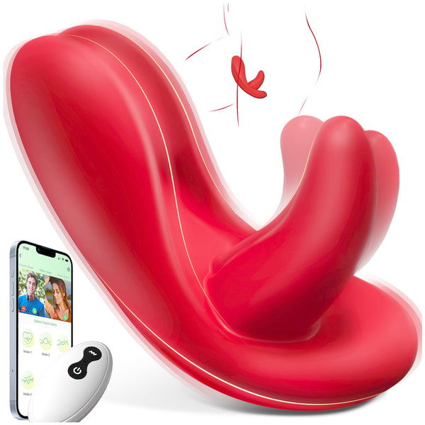 Tongue Oral Remote Control Wearable Vibrator, Couples Women Adult Sex Toys Games, APP Mini Panty Vibrator Clitoral Vaginal Stimulator, HOESDIK 10 Vibrations Couple Female Kinky Sex Toy Game Play