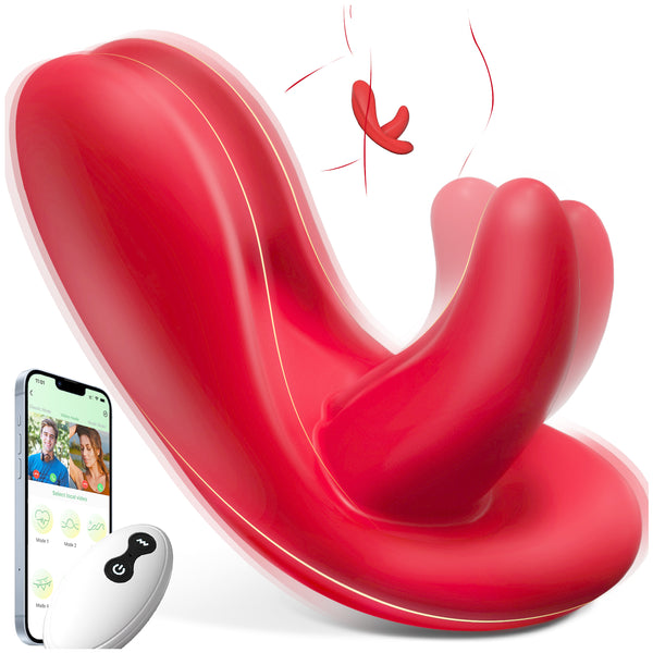 Tongue Oral Remote Control Wearable Vibrator, Couples Women Adult Sex Toys Games, APP Mini Panty Vibrator Clitoral Vaginal Stimulator, HOESDIK 10 Vibrations Couple Female Kinky Sex Toy Game Play