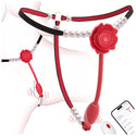 Women Couples Rose Pearl Thong Wearable Panty Vibrator, BDSM Grinding Vibrating Panties Couple Female Adult Sex Toys Games, App Remote Control Clitoral Vagina Taint Vibrator, Bondage Clitoris Sex Toy